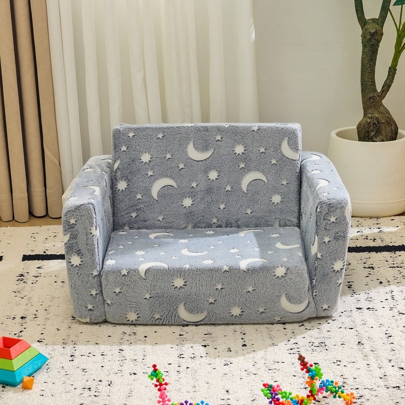 1-Piece Full Sponge Kids Single Folding Sofa Bed With Luminous Feature