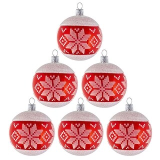 STP Goods Winter Pattern Christmas Tree Ornament Set of 6