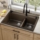 preview thumbnail 4 of 81, Karran Drop-In Quartz 33 in. 1-Hole 60/40 Double Bowl Kitchen Sink Kit