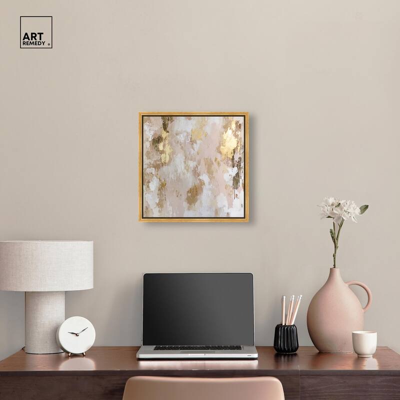 Golden Glimmer Gesture I Canvas by Art Remedy