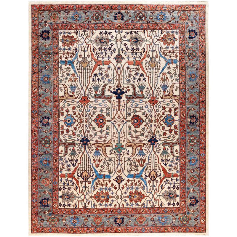 Serapi One-of-a-Kind Hand-Knotted Area Rug - Ivory - 9' 3" x 11' 11"