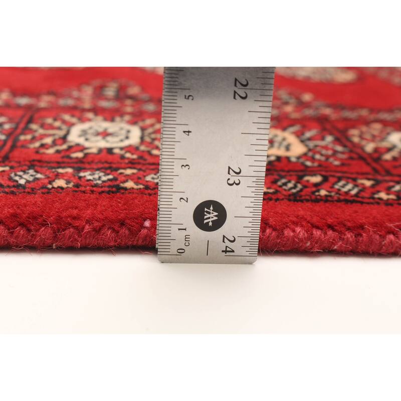 ECARPETGALLERY Hand-knotted Finest Peshawar Bokhara Red Wool Rug - 2'8 x 4'0