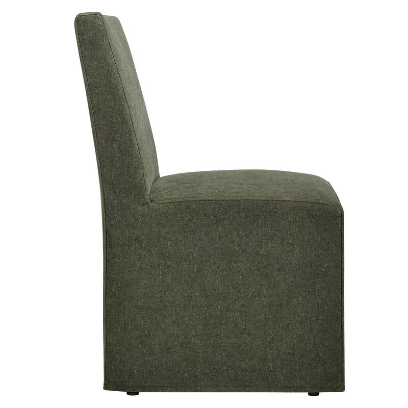 Tessera Upholstered Linen-Blend Slipcovered Dining Chair