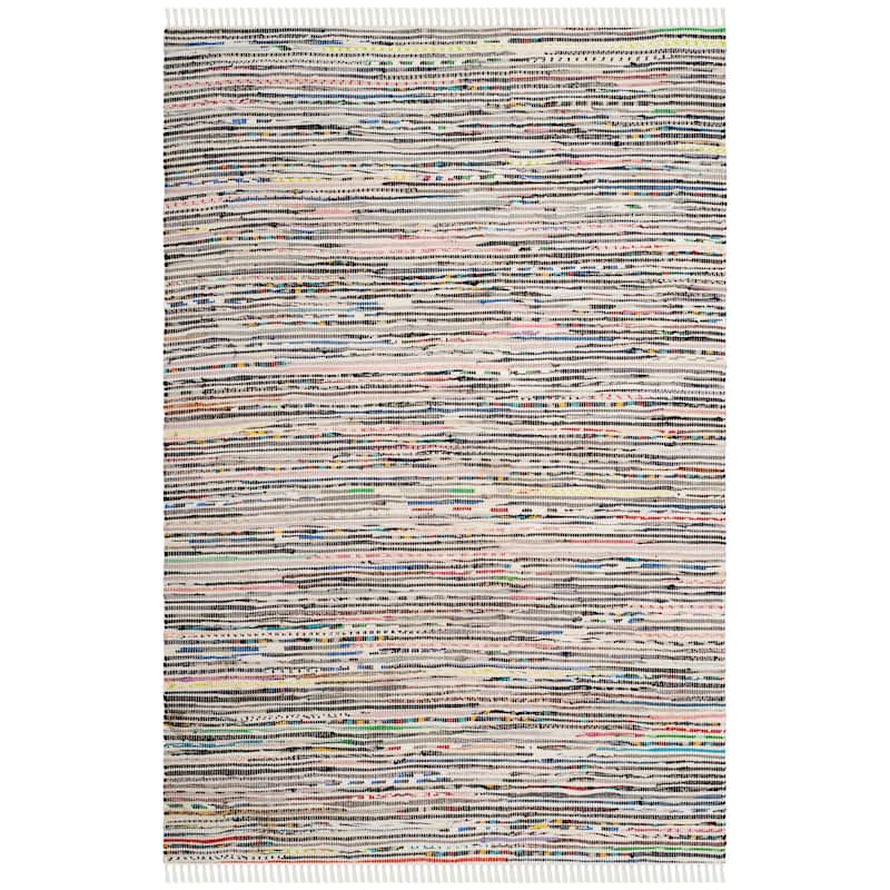 SAFAVIEH Handmade Rag Rug Litzy Stripe Cotton Rug - 3' x 5' - Ivory/Multi