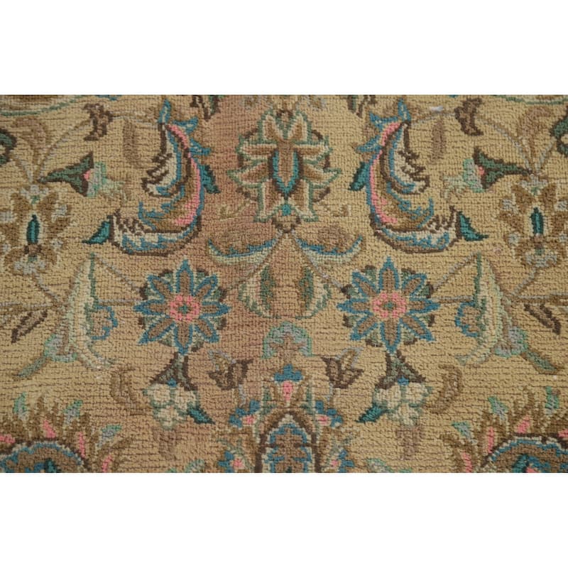 Floral Mashad Persian Antique Area Rug Hand-knotted Wool Carpet - 9'8" x 12'11"