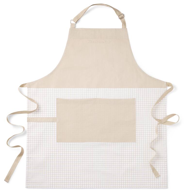 KITCHENAID Gourmet Series Gridlines Big Chef Apron, Water & Stain Resistant