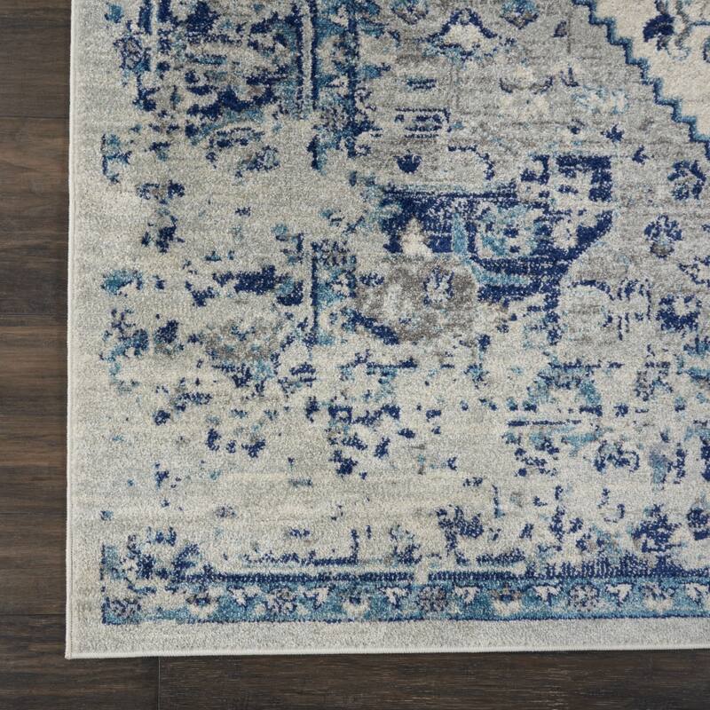 HomeRootsFloral Medallion Transitional Runner Area Rug - 87' X '27' X '0.5