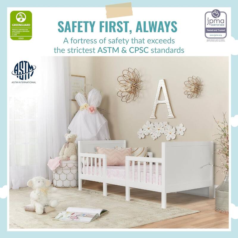 Dream On Me Hudson 3 in 1 Convertible Toddler Bed White