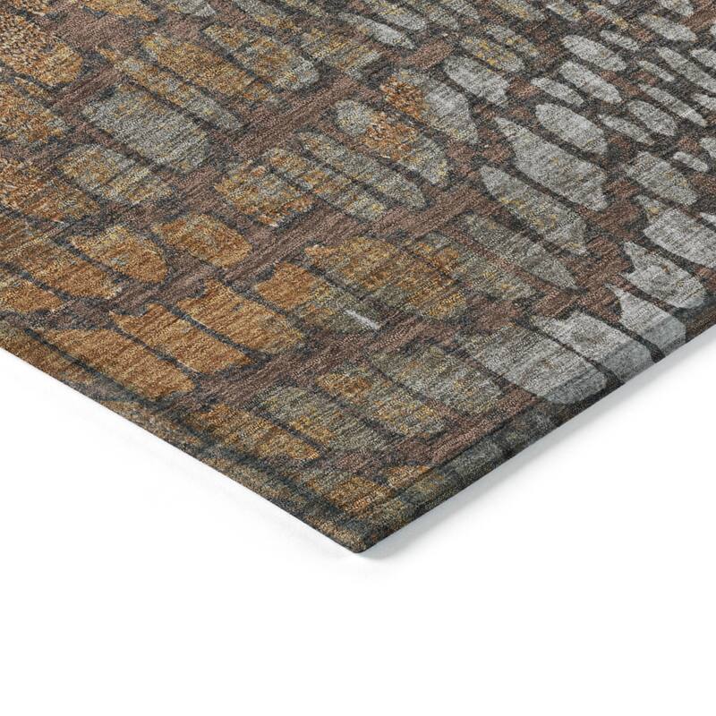 Machine Washable Indoor/ Outdoor Modern Cobble Chantille Rug