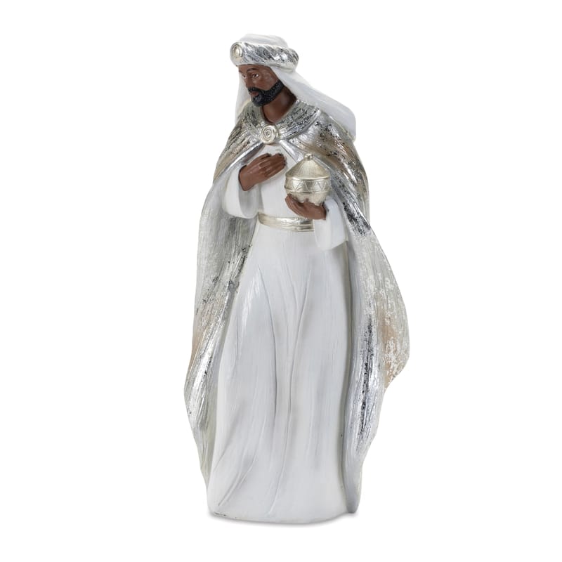 10” Set of 6 Rustic Nativity Scene with Angel Accent Resin Christmas Decoration for Tabletop or Mantel - 5”L x 3”W x 6”H