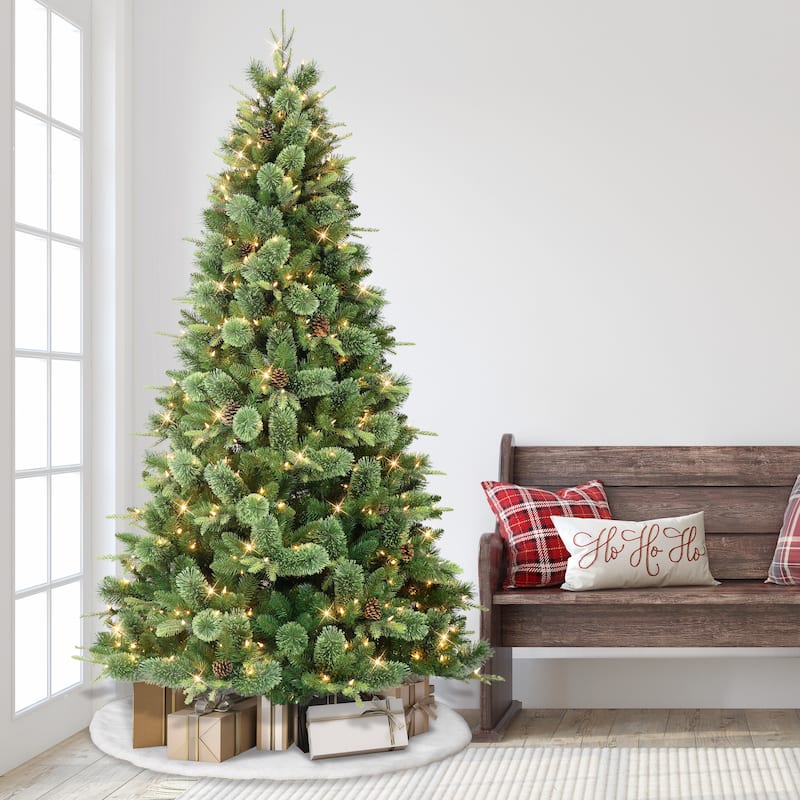 Puleo International Pre-Lit 7.5' Montana Pine Artificial Christmas Tree