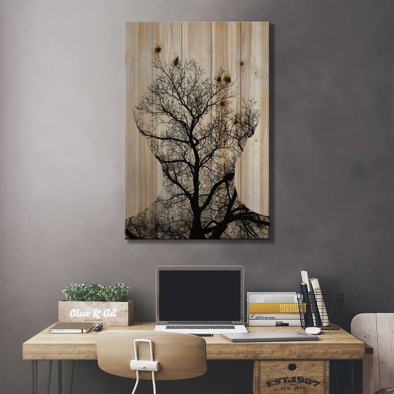 Tree Of Life Print On Wood by Andreas Lie - Multi-Color
