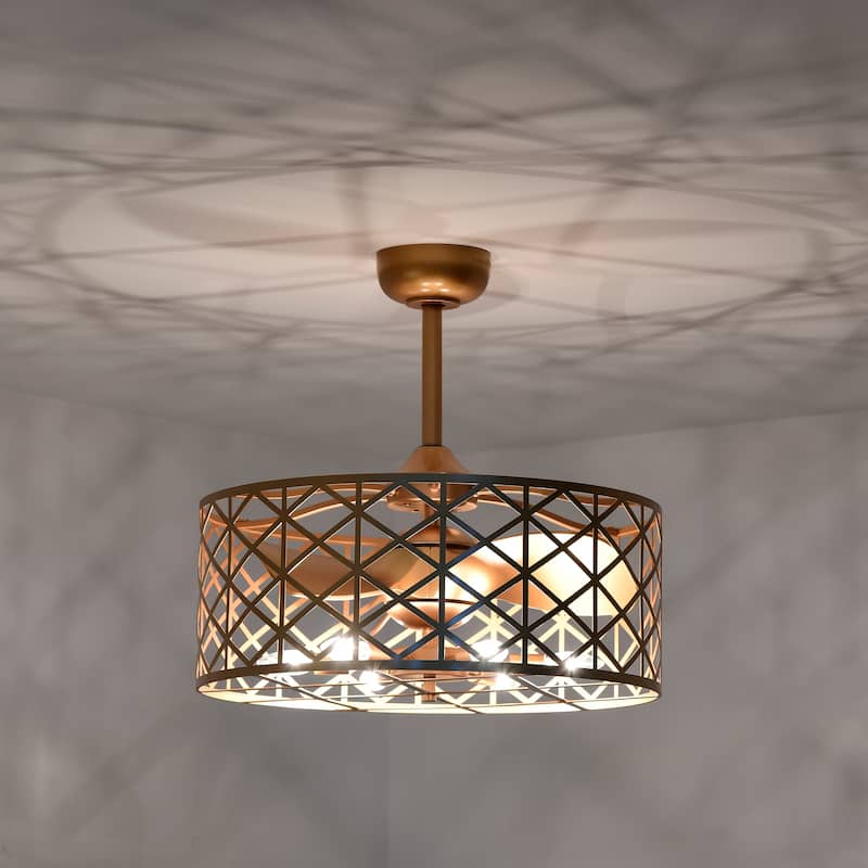 Clemente 24-inch Matte Gold 6 Lights 3 Blades Lighted Ceiling Fan with Remote
