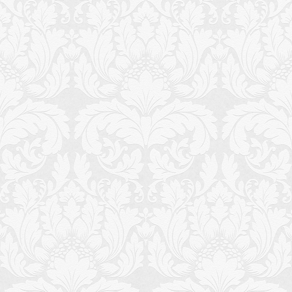 Brewster Jan White Damask Paintable Wallpaper - 396in x 20.9in x 0.025in