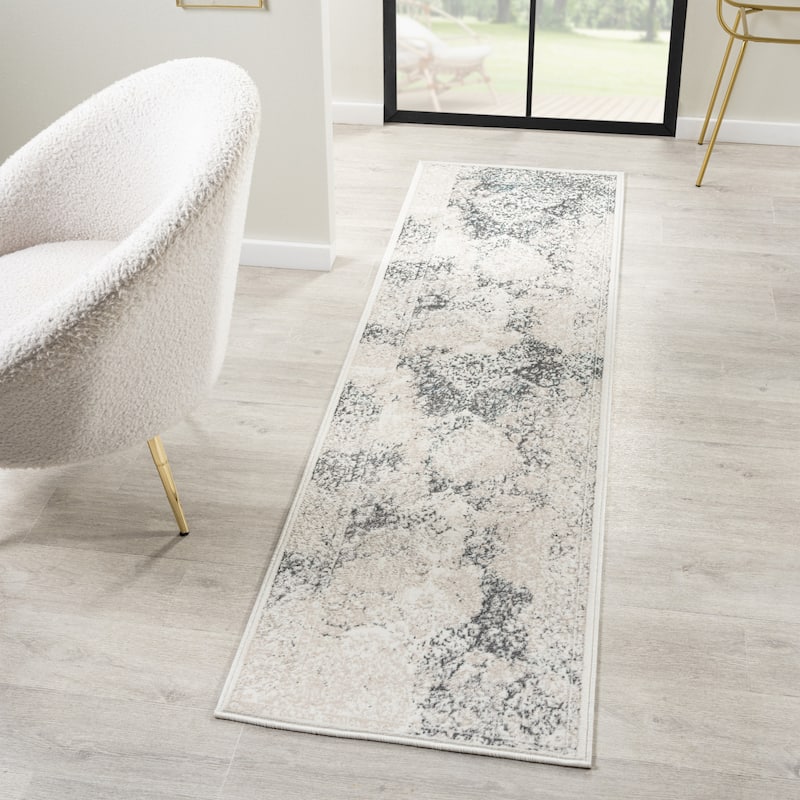 Sevita Modern Damask Polyester Indoor Area Rug
