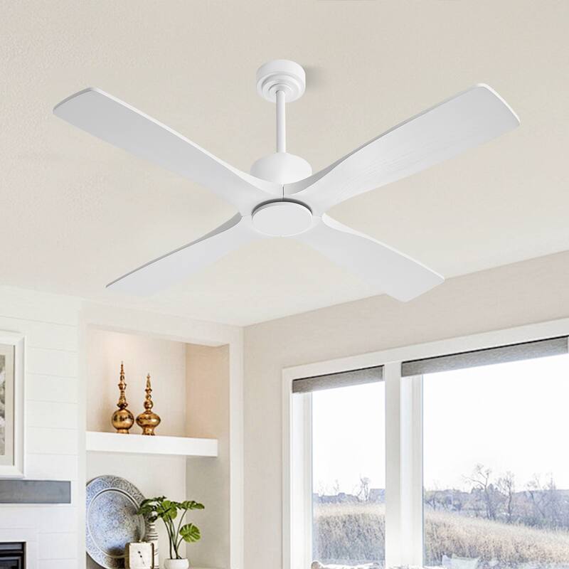 MLiAN 48" DC Motor Indoor Ceiling Fan, 4 Solid Wood Blades...