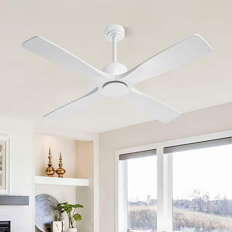 MLiAN 54 inch 4 Soild Wood Blades Indoor Ceiling Fan with Remote - 54 inch