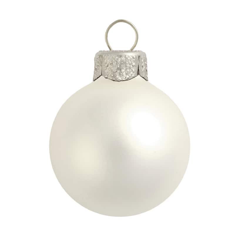 Matte Glass Christmas Ball Ornaments 1.25" 30mm Pearl White 40ct