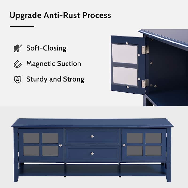 Modern 59.1" TV Stand with Multifunctional Storage Space for TVs Up to 60"