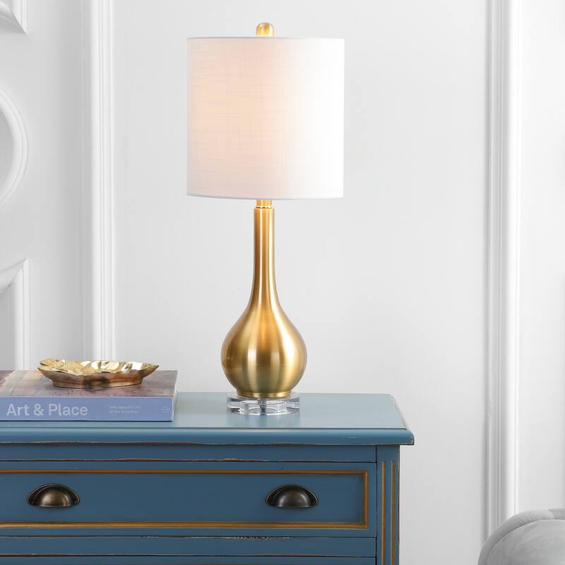 Brooks 25" Metal/Crystal Teardrop LED Table Lamp, by JONATHAN Y