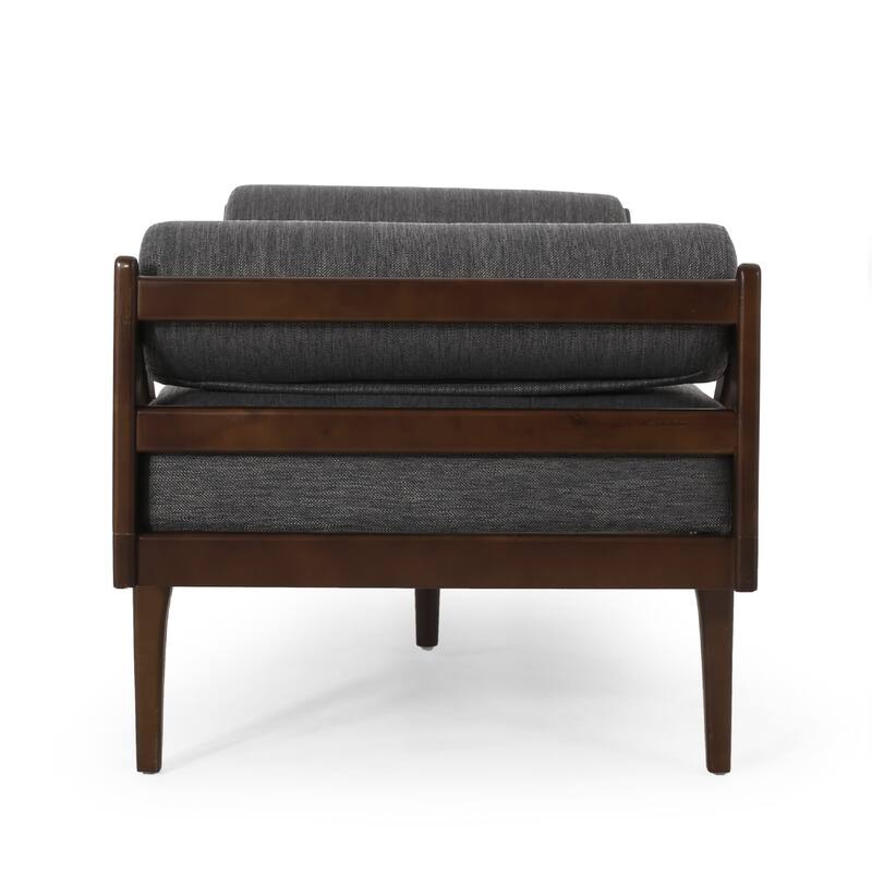 Henry Chaise Lounger, 2 Rolled Bolster Pillows, Charcoal Waffle Stitch