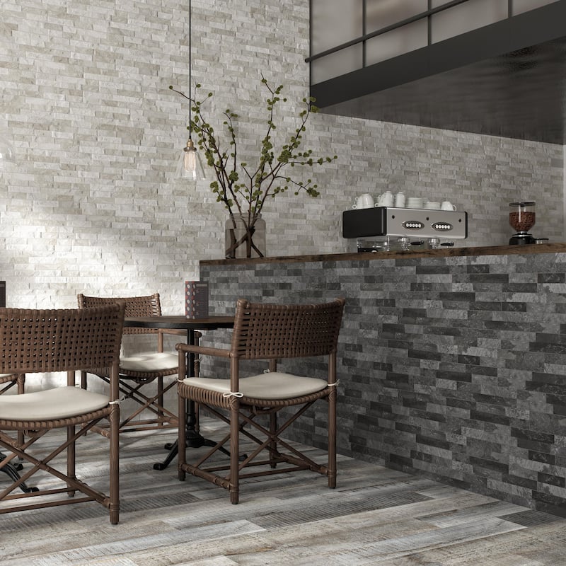 Merola Tile Ordino Black 3-1/4" x 17-1/2" Porcelain Wall Tile