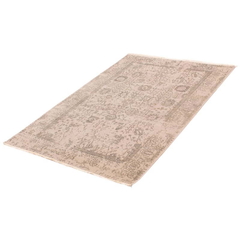 ECARPETGALLERY Hand-knotted Heritage Grey Silk, Wool Rug - 5'7 x 7'11