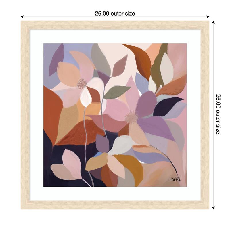 Kate and Laurel Framed Art Azure leaves by Inkheart Designs