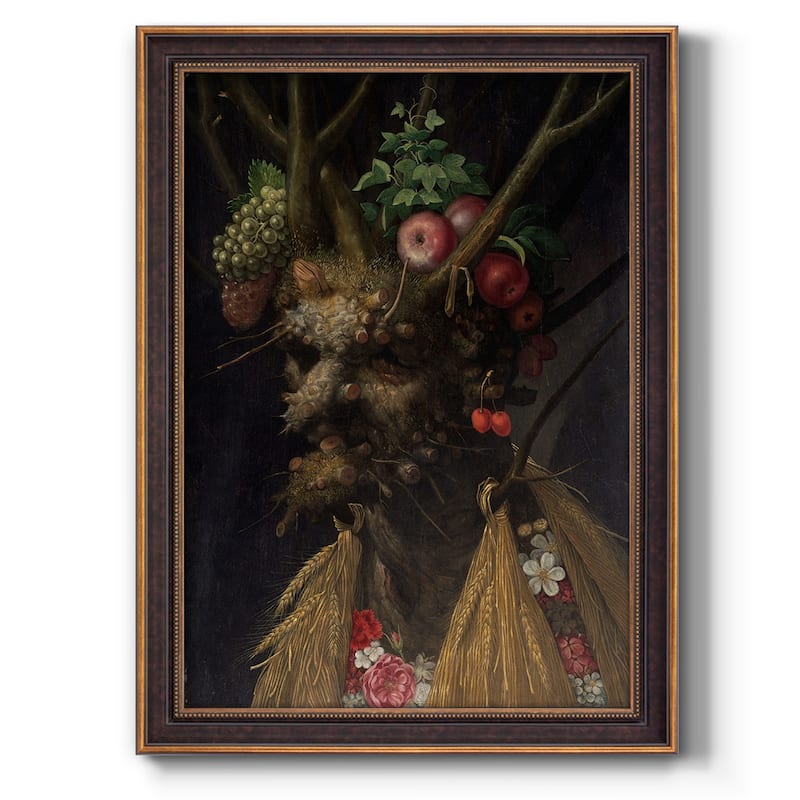 Four Seasons in One Head Premium Framed Canvas- Ready to Hang - 18X27 - Bronze