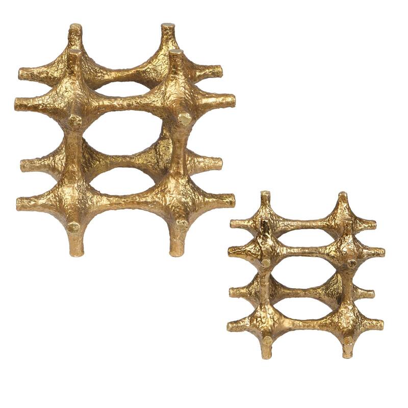 Uttermost Gilded Connection Modern Sculptures (Set of 2) - 6.50" W x 6.50" H x 6.50" D