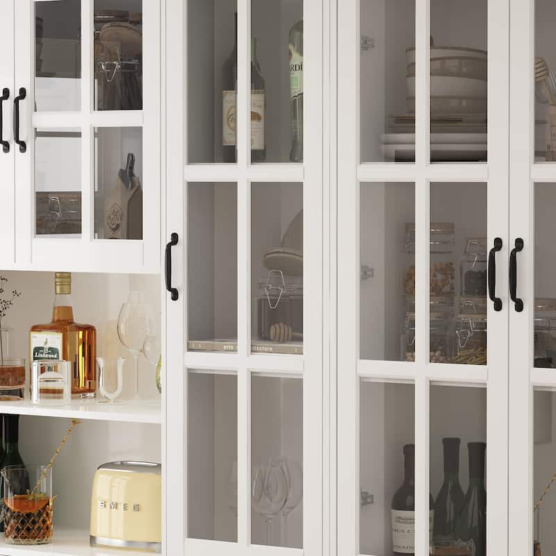 China Cabinet with Tempered Glass Doors Glass Door Storage Cabinet