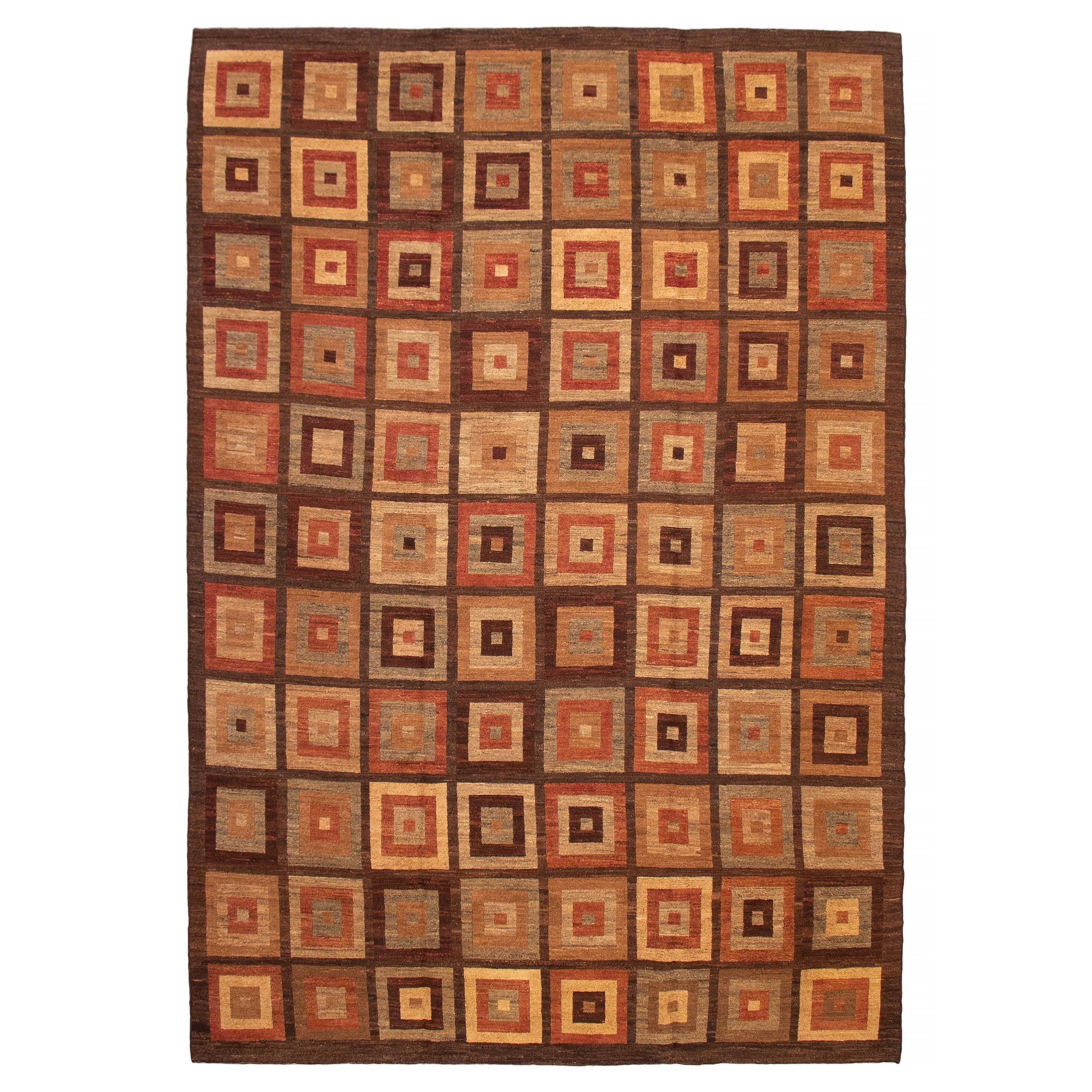 ECARPETGALLERY Flat-Weave Lahor Finest Brown Wool Tapestry Kilim - 10'2 x 14'10