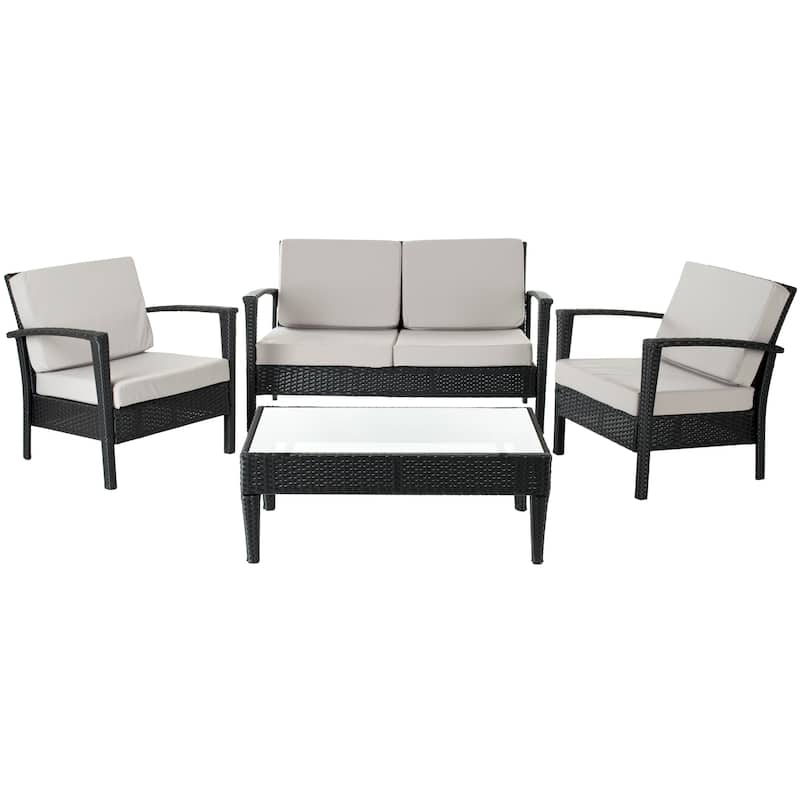 SAFAVIEH Outdoor Birka 4-Piece Patio Set - 48W x 26D x 28H