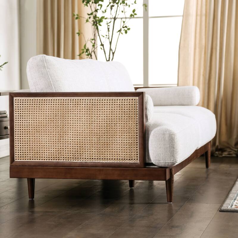 Jacques Mid Century Modern Rattan 3-piece Living Room Set by Furniture of America