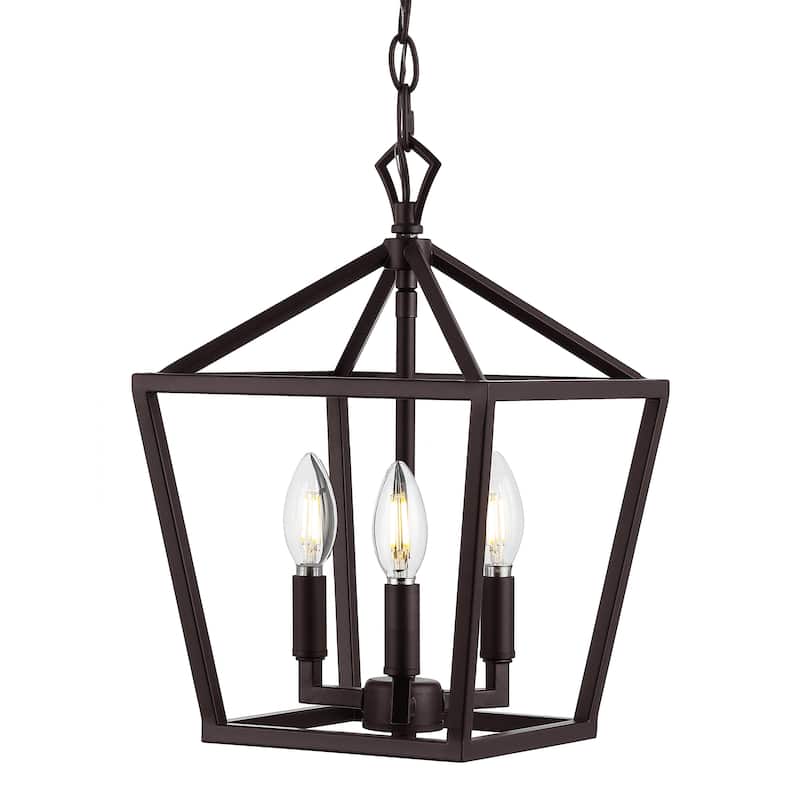 Marion Lantern Metal LED Pendant, by JONATHAN Y - 10" - Oil Rubbed Bronze