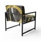 preview thumbnail 65 of 101, Designart "Mettalic Indigo And Gold II" Upholstered Abstract Accent Chair - Glam Arm Chair For Living Room
