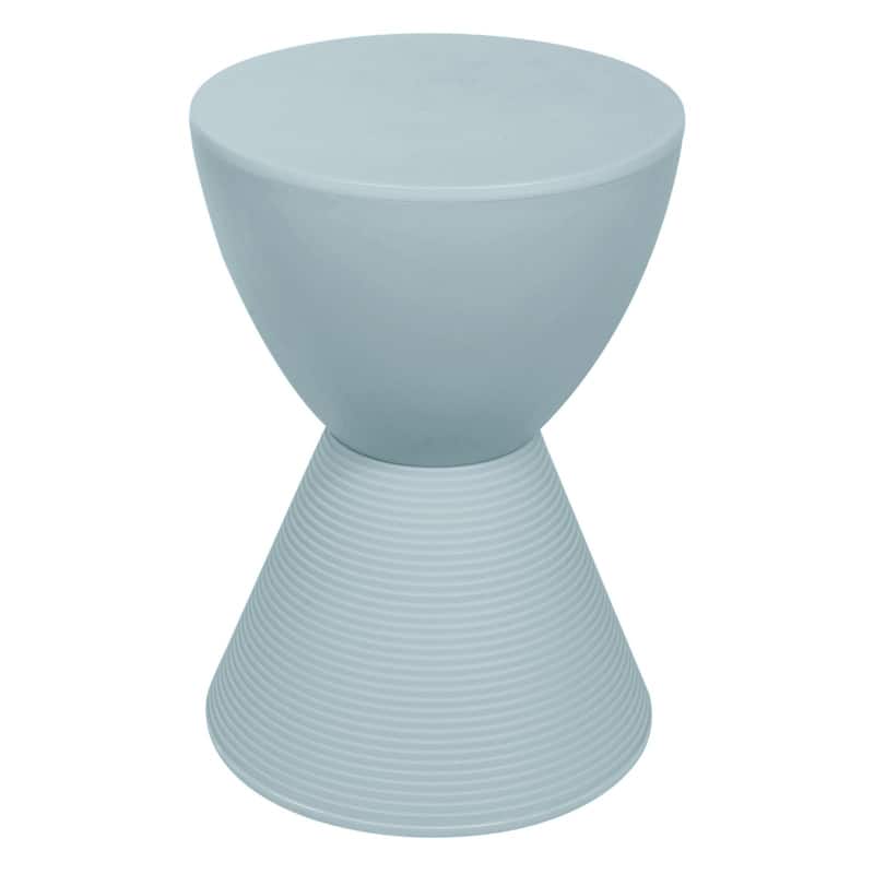Boyd Round Side Table with Ribbed Design Base - Accent Hourglass End Table with Removable Lid for Living Room & Bedroom - Dusty Blue