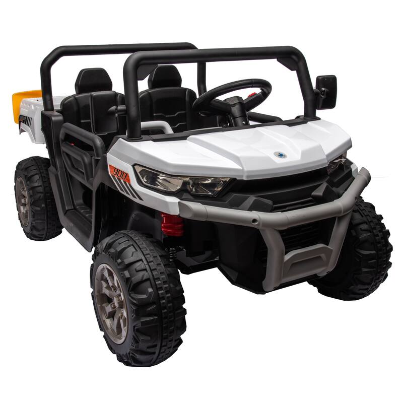 Kids 24V Ride-On Dump Truck with Remote Control, LED Lights, Shovel, and Storage - 2-Seater Electric UTV for Boys & Girls