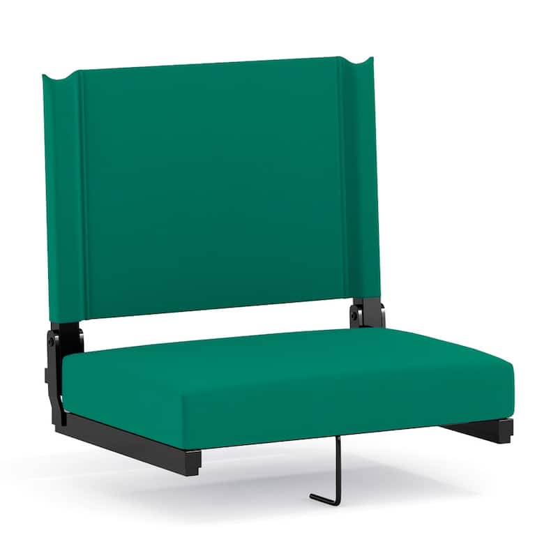 Ultra-Padded Stadium Chair - 18"W x 14"D x 18"H - 18"W x 14"D x 18"H - Hunter Green