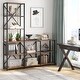 preview thumbnail 2 of 11, Industrial 9 Shelves Bookshelves Ladder Corner Etagere Bookcase