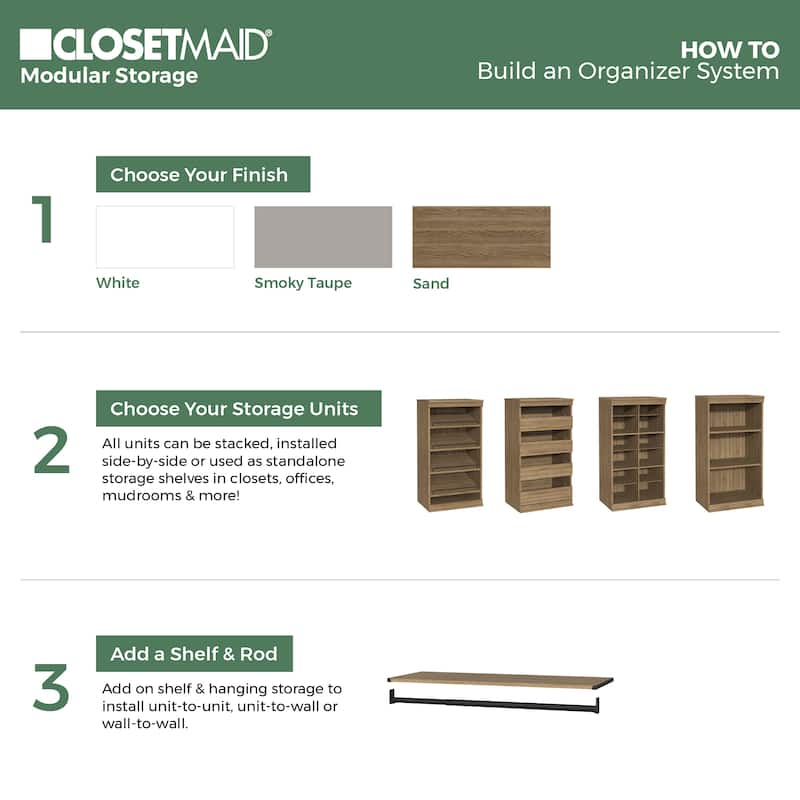 ClosetMaid Modular Storage 21.38-inch W 8-Shelf Shoe Tower Wood Closet System