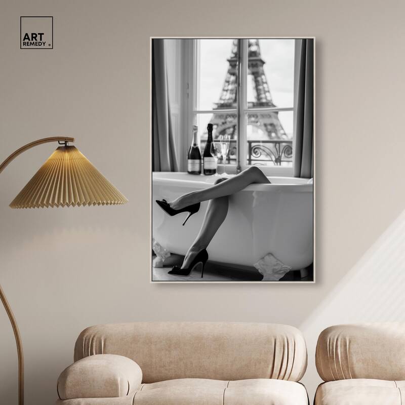 Bathtub Sit Back Glam Canvas by Art Remedy
