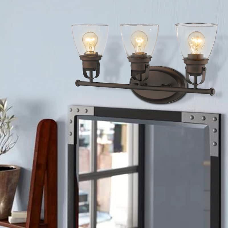 3-Light Vanity Lights,Oil Rubbed Bronze Finish - 21.4"L x 7.1"W x 10.8"H