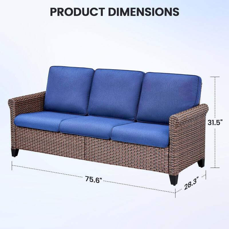 Pocassy Outdoor Sofa Swivel Chairs Patio Chair Funiture Set