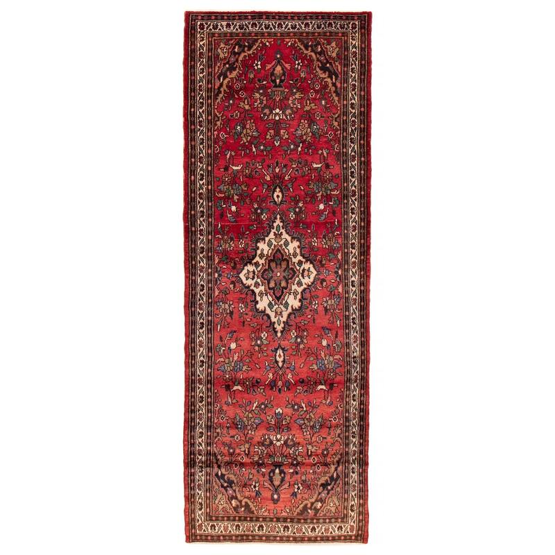 ECARPETGALLERY Hand-knotted Andelz Red Wool Rug - 3' 7" x 10' 11" - Red - 3' 7" x 10' 11" - Runner