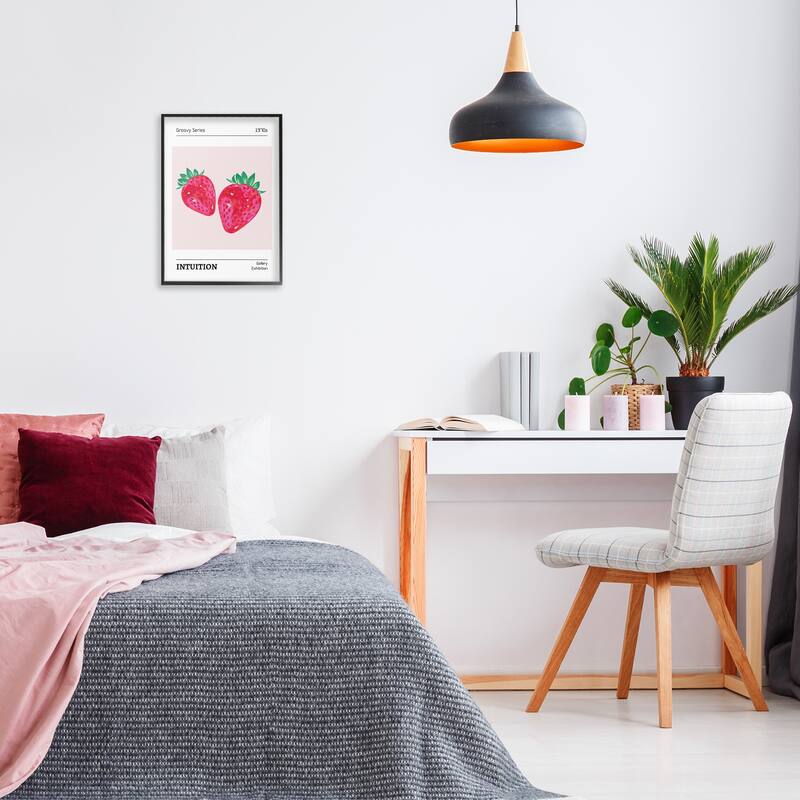 Stupell Intuition Phrase Strawberries Framed Giclee Art Design By LSR Design Studio