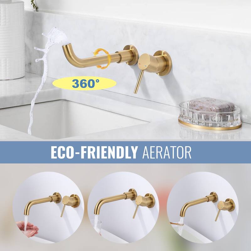 WOWOW Wall Mount Single Handle Bathroom Faucet