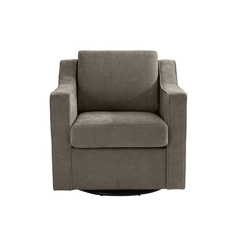 30'' W Vegan Leather/ Chenille Swivel Accent Chair