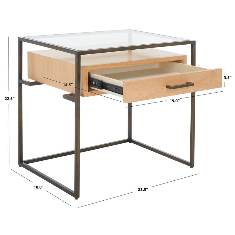 SAFAVIEH Couture Emanuela Caelan Accent Table - 24Wx18Dx23H - Natural