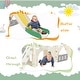 preview thumbnail 3 of 7, Kids Slide,Castle Climbing Crawling Playhouse with Basketball Hoop, Toy Storage Organizer, Kids Climbers Playground